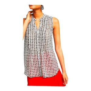 Maeve by Anthropologie B&W Gingham Sleeveless Blouse Size Small EUC